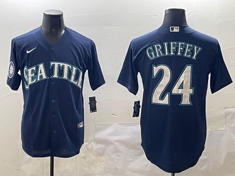 Men Seattle Mariners #24 Griffey Blue Game 2025 Nike MLB Jersey style 2->washington nationals->MLB Jersey